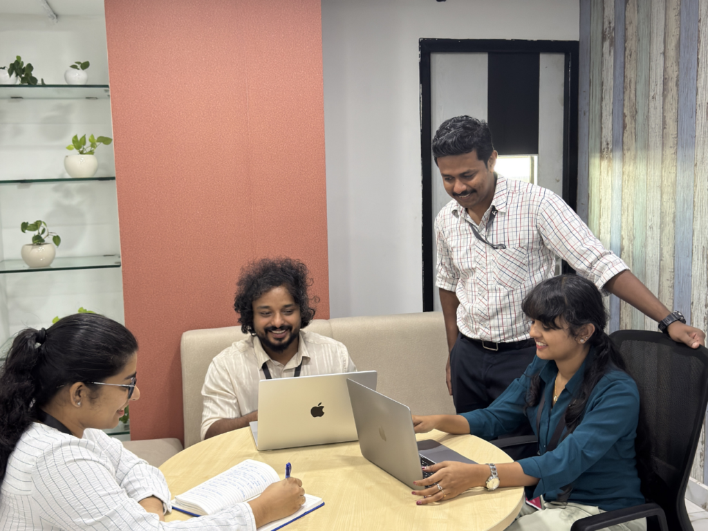 team members of advertern discussing about digital marketing strategies
