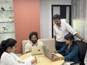team members of advertern discussing about digital marketing strategies